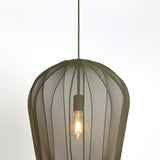 suspension plumeria, suspension vert foncé, luminaire métallique, suspension 42x50, lampe plafond vert, suspension design