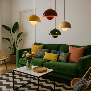 suspension moderne, suspension noire, suspension scandinave, suspension design minimaliste, luminaire E27, lampe LED E27, suspension dimmable