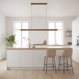 suspension en bois, lampe îlot de cuisine, suspension minimaliste, suspension LED dimmable, lampe salle à manger, éclairage cuisine