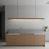 suspension en bois, lampe îlot de cuisine, suspension minimaliste, suspension LED dimmable, lampe salle à manger, éclairage cuisine