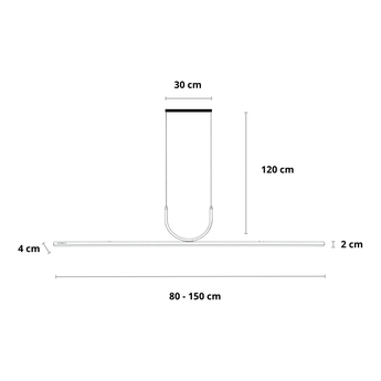 lampe de cuisine minimaliste, suspension cuisine LED intégrée, luminaire cuisine aluminium noir blanc, suspension cuisine moderne, lampe de cuisine dimmable