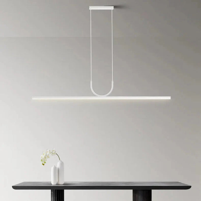 lampe de cuisine minimaliste, suspension cuisine LED intégrée, luminaire cuisine aluminium noir blanc, suspension cuisine moderne, lampe de cuisine dimmable